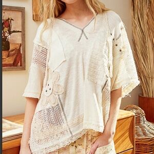 Patchwork Cream Top